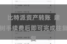 比特派资产转账  建树手续费后即可完成往复