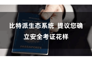 比特派生态系统  提议您确立安全考证花样